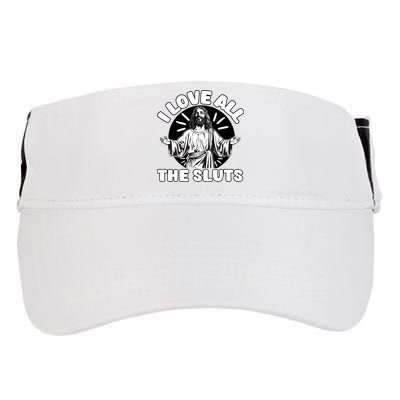 Vintage I Love All The Sluts Adult Humor Jesus Adult Drive Performance Visor