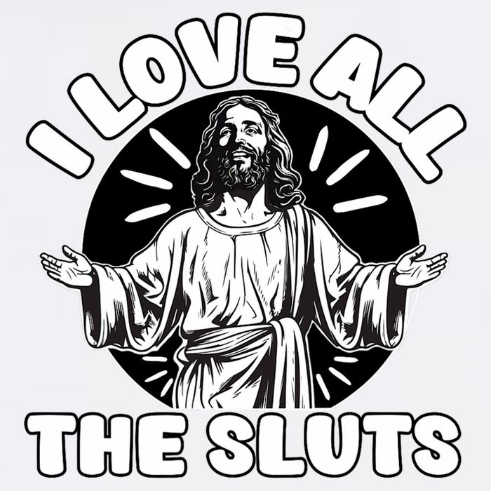 Vintage I Love All The Sluts Adult Humor Jesus Bucket Hat