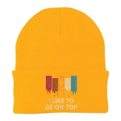 Vintage I Like Be On Top Mountain Hiker Gift Funny Hiking Knit Cap Winter Beanie