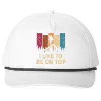 Vintage I Like Be On Top Mountain Hiker Gift Funny Hiking Snapback Five-Panel Rope Hat