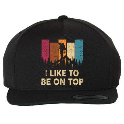 Vintage I Like Be On Top Mountain Hiker Gift Funny Hiking Wool Snapback Cap