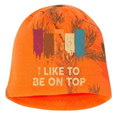 Vintage I Like Be On Top Mountain Hiker Gift Funny Hiking Kati - Camo Knit Beanie