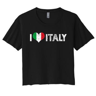 Vintage I Love Italy Europe Vacation Holiday Women's Crop Top Tee