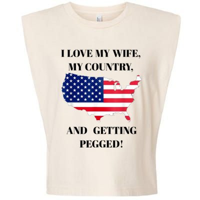 Vintage I Love My Wife My Country And Getting Pegged Garment-Dyed Women's Muscle Tee