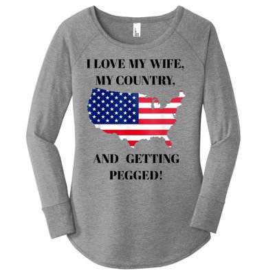 Vintage I Love My Wife My Country And Getting Pegged Women's Perfect Tri Tunic Long Sleeve Shirt