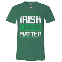 Vintage Irish Livers Matter St Patricks Day V-Neck T-Shirt