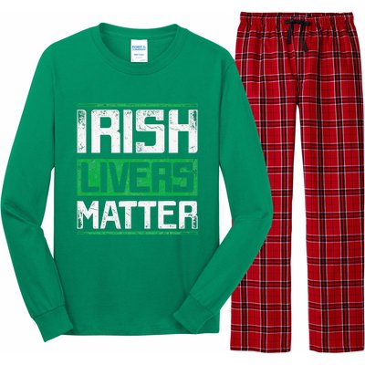 Vintage Irish Livers Matter St Patricks Day Long Sleeve Pajama Set