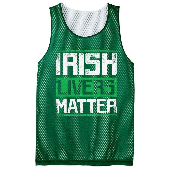 Vintage Irish Livers Matter St Patricks Day Mesh Reversible Basketball Jersey Tank