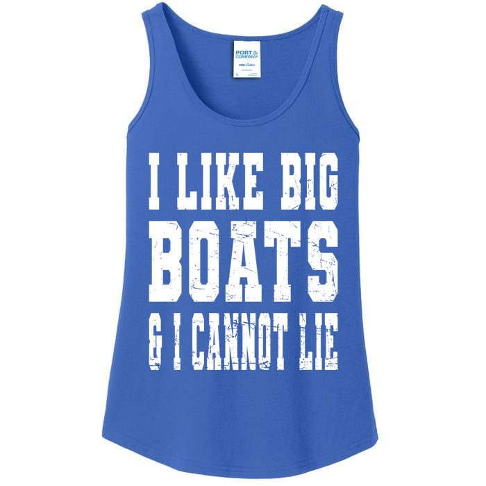 Vintage I Like Big Boats And I Cannot Lie Boating Lover Gift Ladies Essential Tank