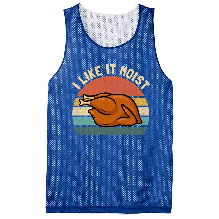 Vintage I Like It Moist Funny Thanksgiving Turkey Xmas Gift Mesh Reversible Basketball Jersey Tank