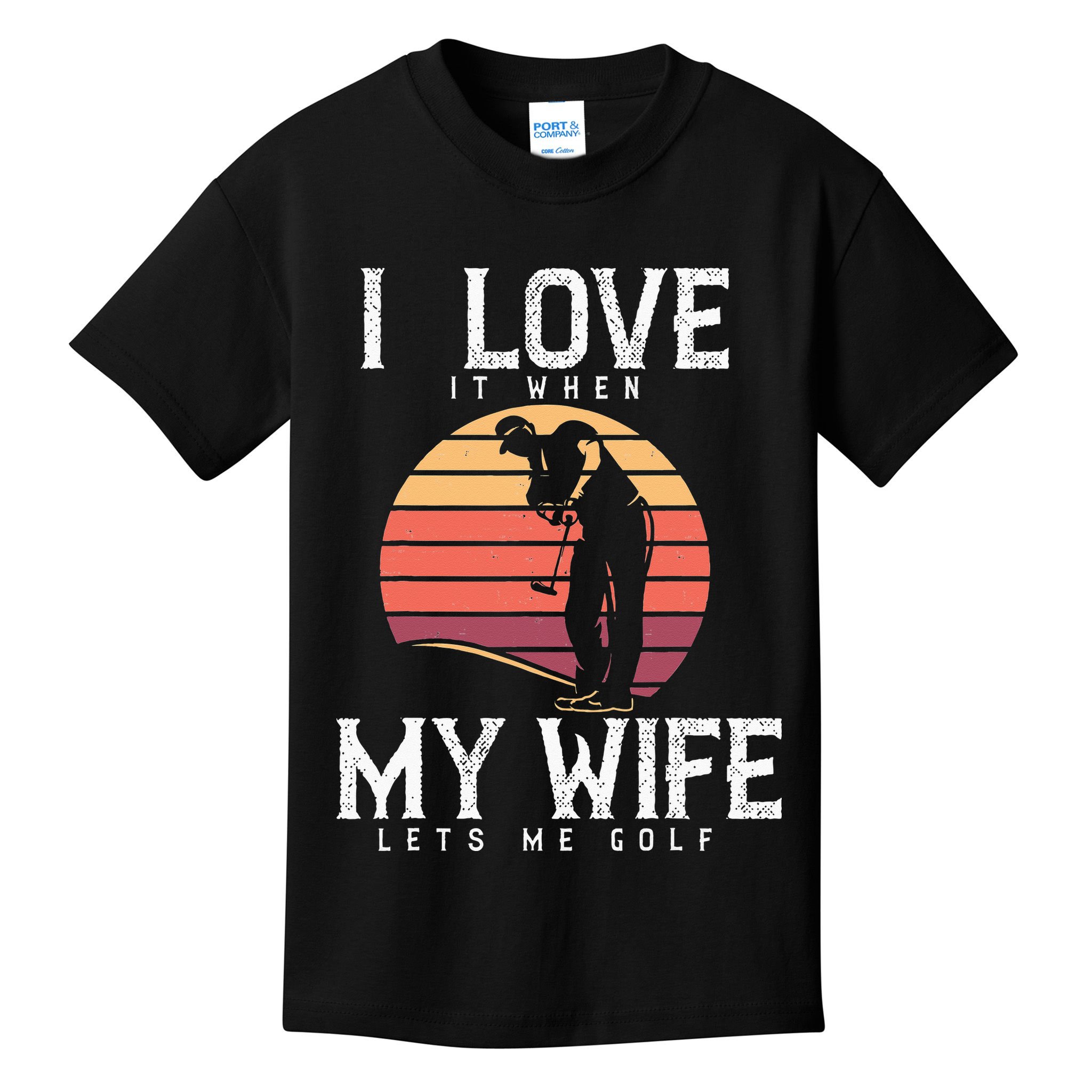 Vintage I Love It When My Wife Lets Me Golf Kids T-Shirt