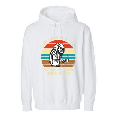 Vintage I Like People How I Like My Tea In A Bag Under Water Garment-Dyed Fleece Hoodie