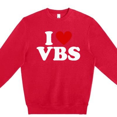 Vbs I Love Vacation Bible School Christian Vbs Church Jesus Premium Crewneck Sweatshirt