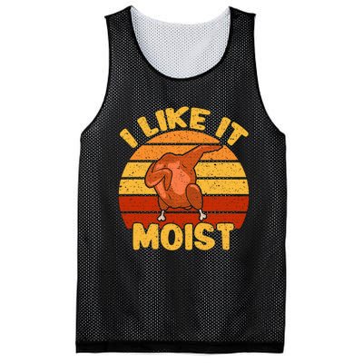 Vintage I Like It Moist Funny Thanksgiving Costume Turkey Mesh Reversible Basketball Jersey Tank