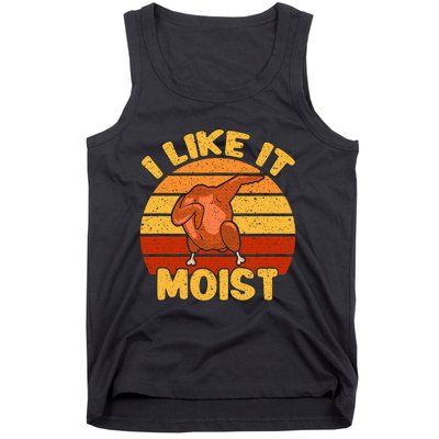 Vintage I Like It Moist Funny Thanksgiving Costume Turkey Tank Top