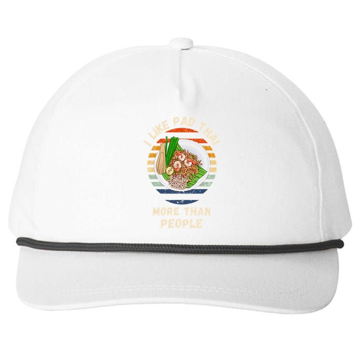 Vintage I Like Pad Thai More Than People Retro Pad Thai Snapback Five-Panel Rope Hat