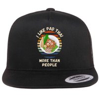 Vintage I Like Pad Thai More Than People Retro Pad Thai Flat Bill Trucker Hat