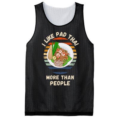 Vintage I Like Pad Thai More Than People Retro Pad Thai Mesh Reversible Basketball Jersey Tank