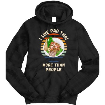 Vintage I Like Pad Thai More Than People Retro Pad Thai Tie Dye Hoodie