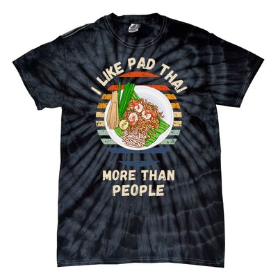 Vintage I Like Pad Thai More Than People Retro Pad Thai Tie-Dye T-Shirt