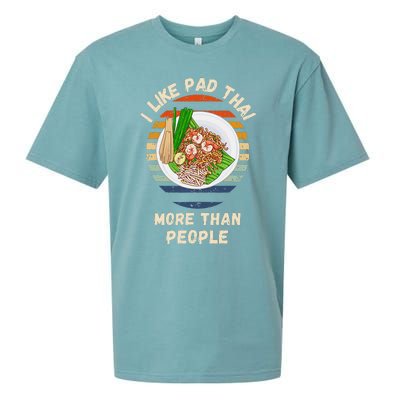 Vintage I Like Pad Thai More Than People Retro Pad Thai Sueded Cloud Jersey T-Shirt