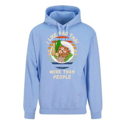 Vintage I Like Pad Thai More Than People Retro Pad Thai Unisex Surf Hoodie