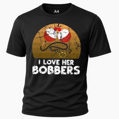 Vintage I Love Her Bobbers Funny Fishing Couple Performance Shirt