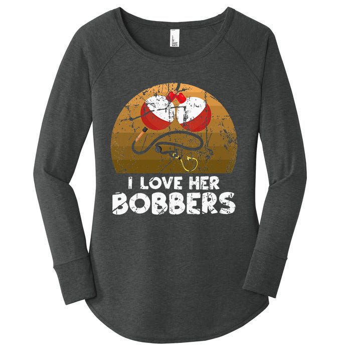 Vintage I Love Her Bobbers Funny Fishing Couple Women's Perfect Tri Tunic Long Sleeve Shirt