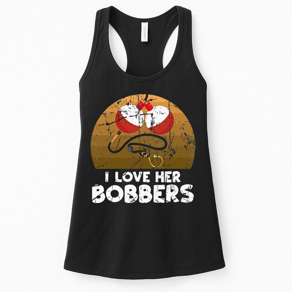 Vintage I Love Her Bobbers Funny Fishing Couple Womens Tank Top