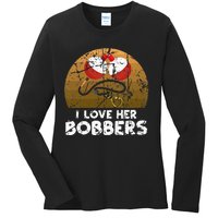 Vintage I Love Her Bobbers Funny Fishing Couple Ladies Long Sleeve Shirt