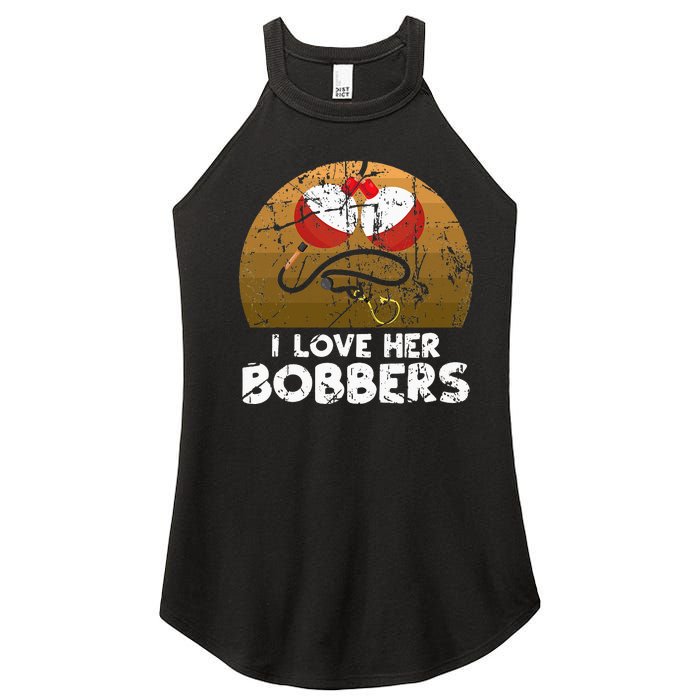 Vintage I Love Her Bobbers Funny Fishing Couple Women's Perfect Tri Rocker Tank