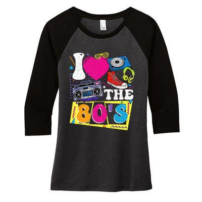 Vintage I Love The 80s I Love The 80s Women's Tri-Blend 3/4-Sleeve Raglan Shirt