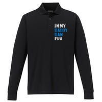 Vintage In My Daddy Dan Era Detroit Game Day Funny Daddy Performance Long Sleeve Polo