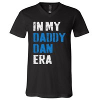 Vintage In My Daddy Dan Era Detroit Game Day Funny Daddy V-Neck T-Shirt