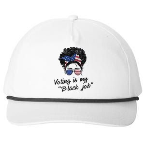 Voting Is My Black Job Women Retro Messy Bun Snapback Five-Panel Rope Hat