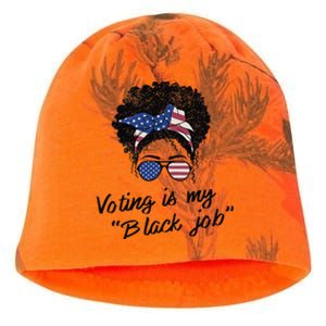 Voting Is My Black Job Women Retro Messy Bun Kati - Camo Knit Beanie