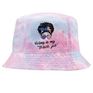 Voting Is My Black Job Women Retro Messy Bun Tie-Dyed Bucket Hat