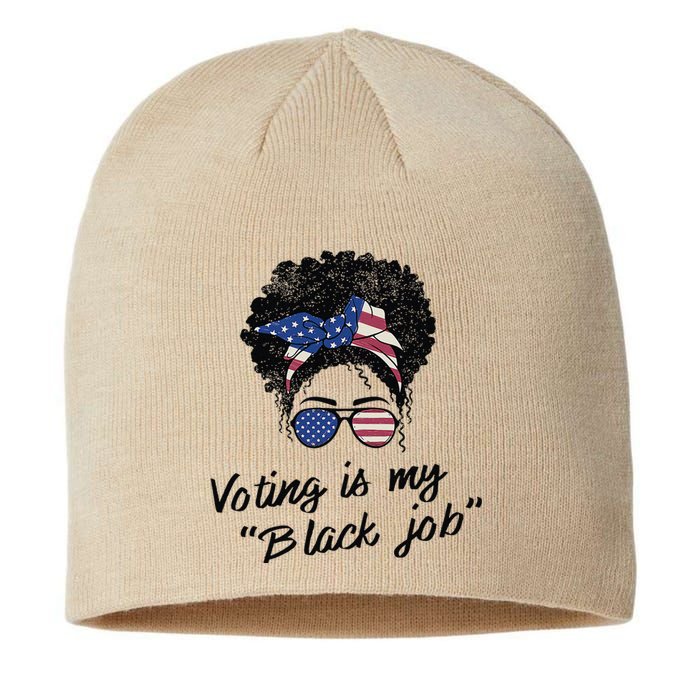 Voting Is My Black Job Women Retro Messy Bun Sustainable Beanie