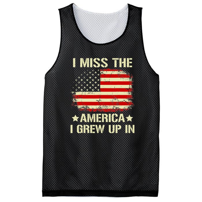 Vintage I Miss The America I Grew Up In American Flag Mesh Reversible Basketball Jersey Tank