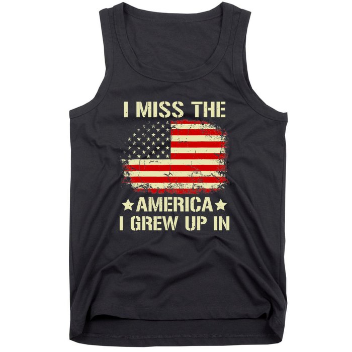 Vintage I Miss The America I Grew Up In American Flag Tank Top