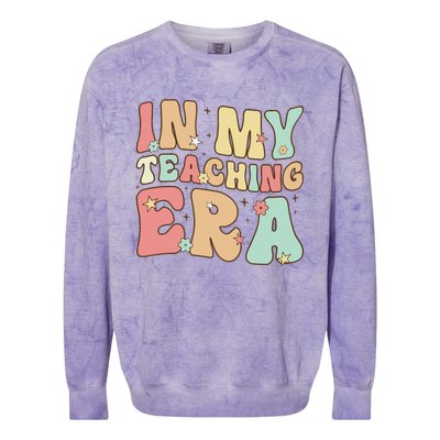 Vintage In My Teaching Era Cool Teacher Appreciation Gifts Colorblast Crewneck Sweatshirt