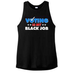 Voting Is My Black Job 2024 Election Ladies PosiCharge Tri-Blend Wicking Tank