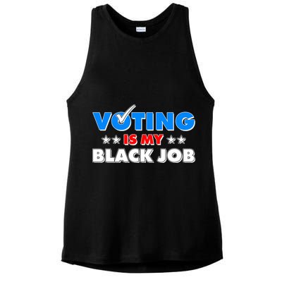Voting Is My Black Job 2024 Election Ladies PosiCharge Tri-Blend Wicking Tank