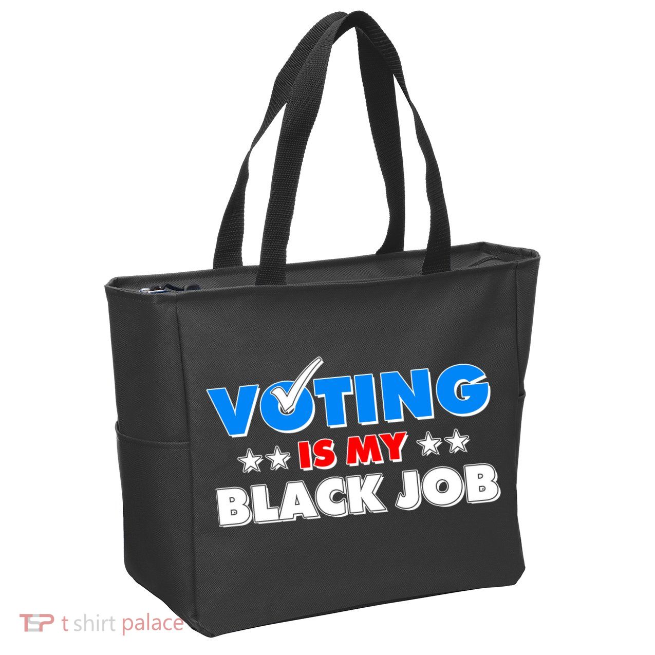 Voting Is My Black Job 2024 Election Zip Tote Bag