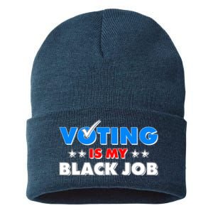 Voting Is My Black Job 2024 Election Sustainable Knit Beanie