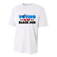 Voting Is My Black Job 2024 Election Youth Performance Sprint T-Shirt
