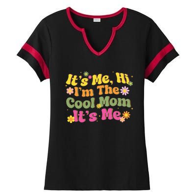 Vintage ItS Me Hi IM The Cool Mom Mothers Day Mom Birthday Ladies Halftime Notch Neck Tee