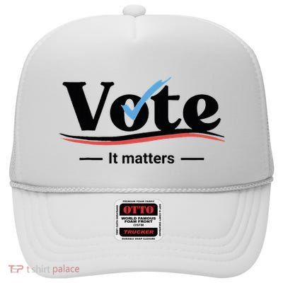 Vote It Matters High Crown Mesh Back Trucker Hat