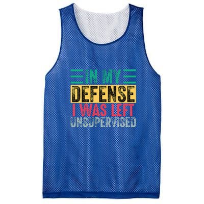 Vintage In My Defense I Was Left Unsupervised Gift Mesh Reversible Basketball Jersey Tank