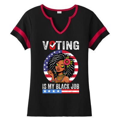 Voting Is My Black Job Ladies Halftime Notch Neck Tee